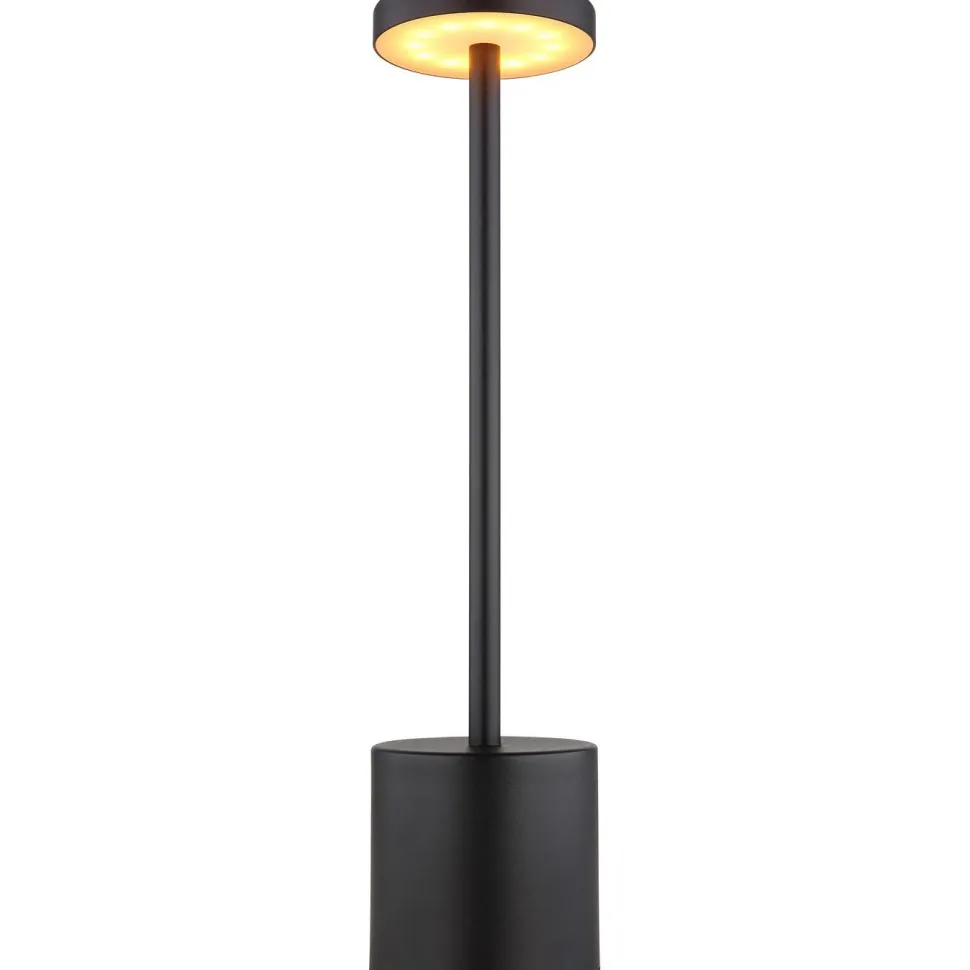 Pöytävalaisin Globo Polina 34cm, USB-ladattava, CCT, nikkeli