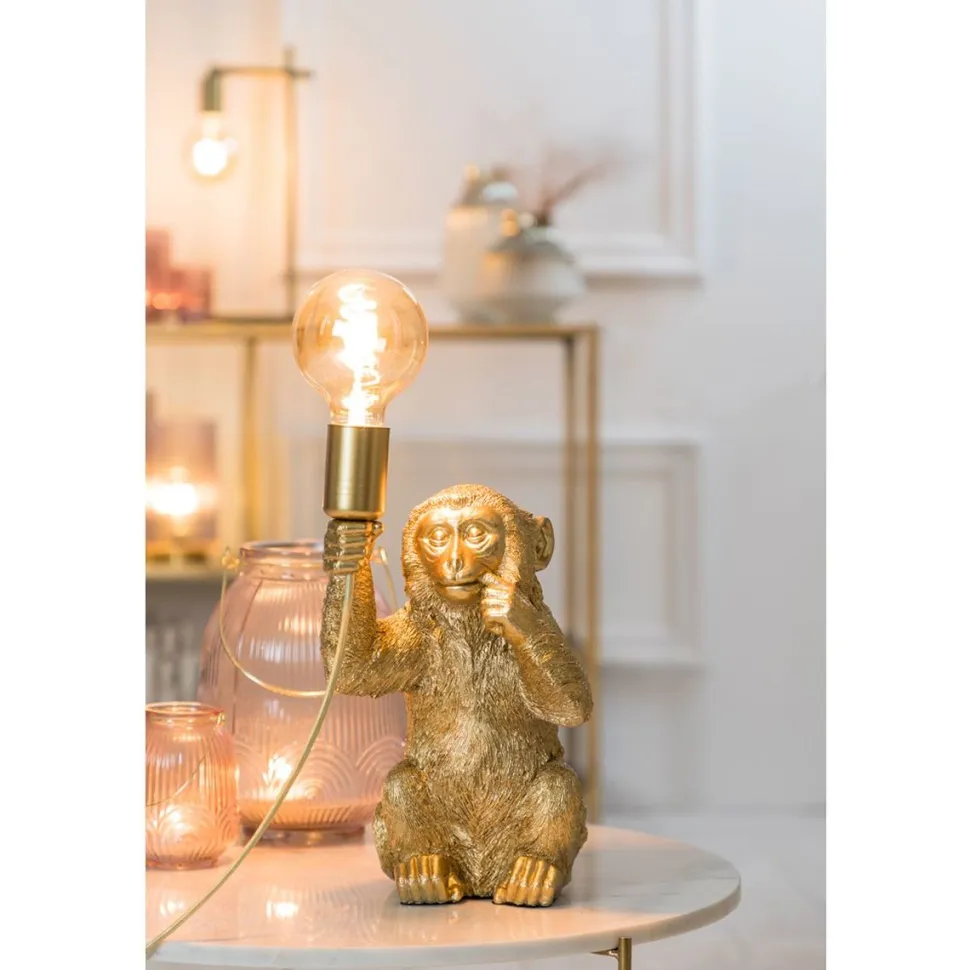 Pöytävalaisin Light&Living Monkey 20x19,5x34 cm kulta