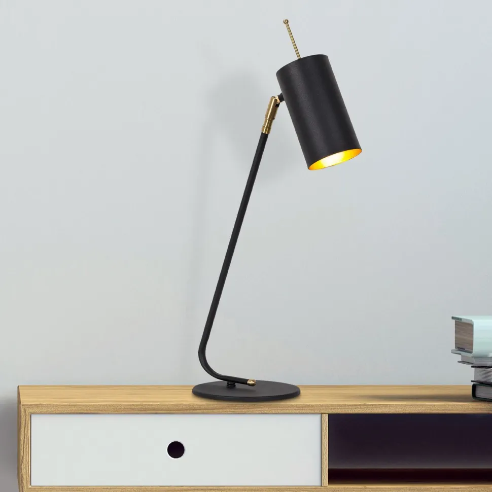 Pöytävalaisin Linento Lighting Clovis musta/kulta