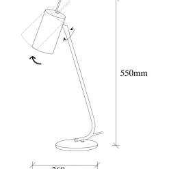 Pöytävalaisin Linento Lighting Clovis musta/kulta