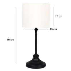 Pöytävalaisin Linento Lighting 241933, ø18cm, E27, max. 40W, IP20, kerma/musta