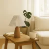 Pöytävalaisin Linento Lighting 242048, ø22cm, E27, max. 40W, IP20, kerma/tammi