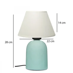 Pöytävalaisin Linento Lighting 241931, ø22cm, E27, max. 40W, IP20, turkoosi/kerma