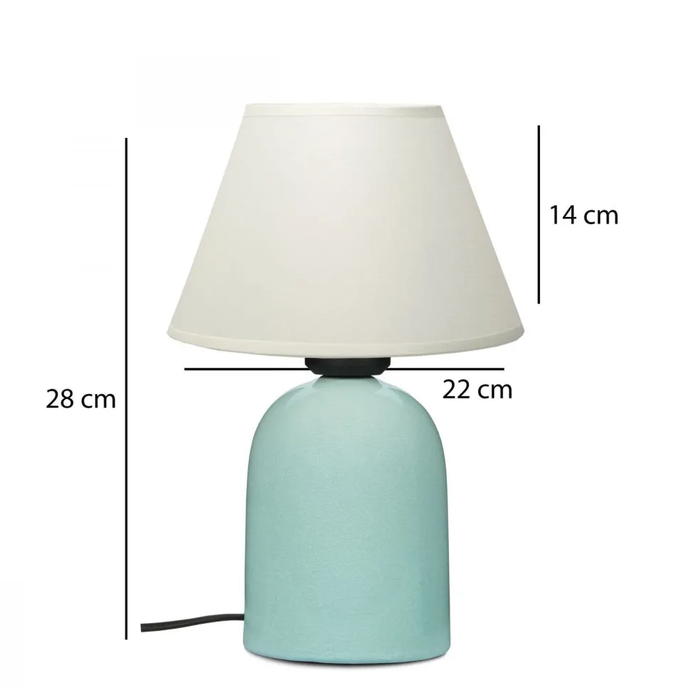 Pöytävalaisin Linento Lighting 241931, ø22cm, E27, max. 40W, IP20, turkoosi/kerma