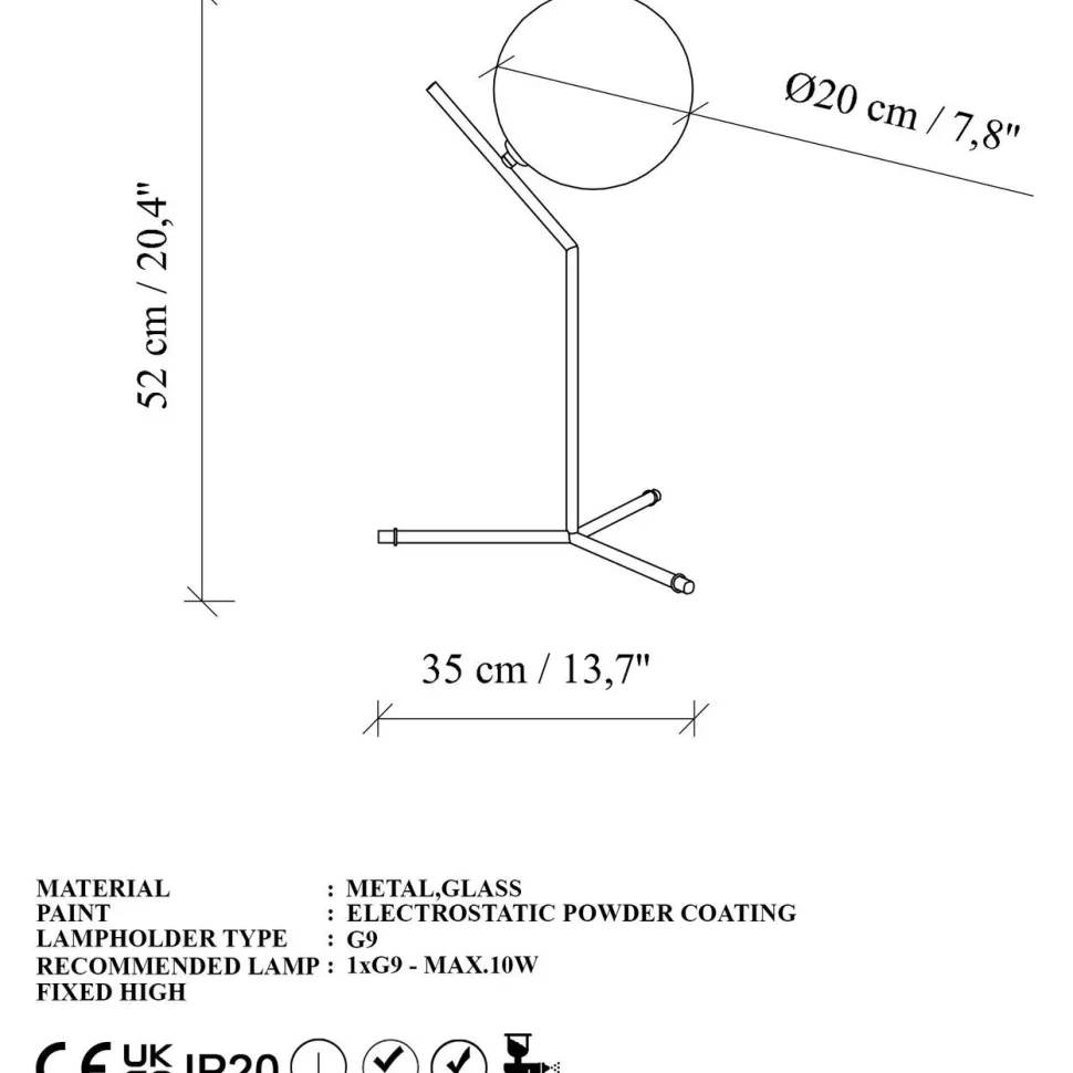 Pöytävalaisin Linento Lighting Luminar, 35x30x52, kulta