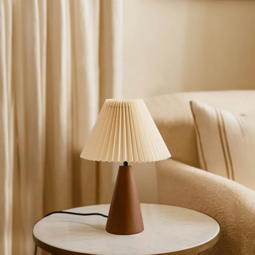 Pöytävalaisin Linento Lighting 242091 valkoinen/saksanpähkinä