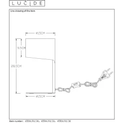 Pöytävalaisin Lucide Knulle Ø15x28,5cm 40W antrasiitti