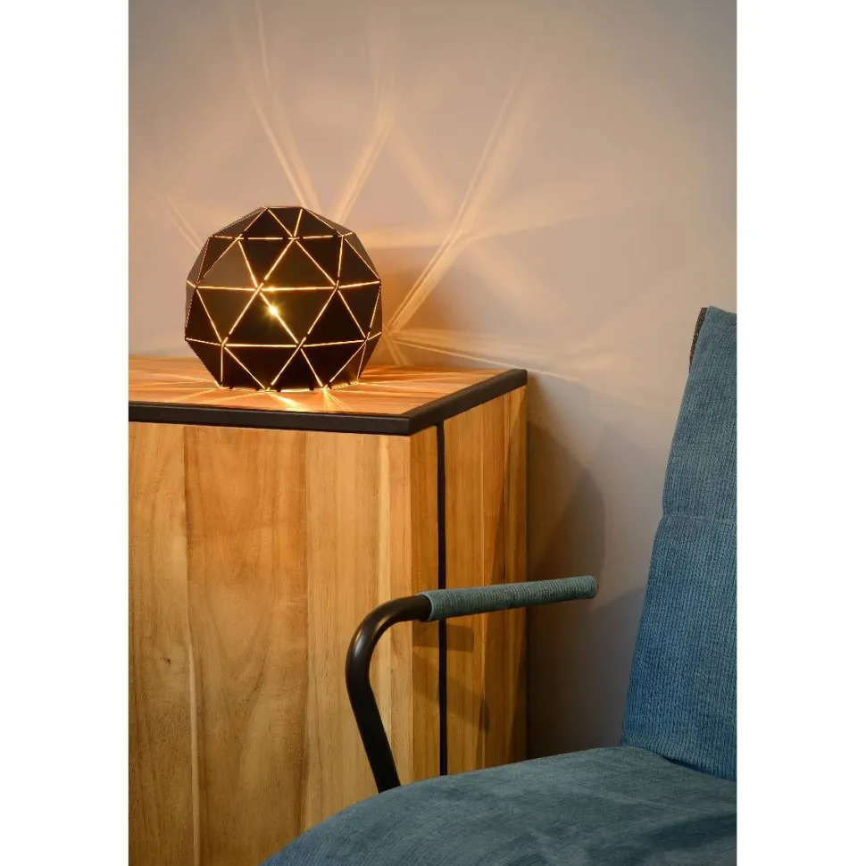 Pöytävalaisin Lucide Otona Ø25x22cm 60W musta