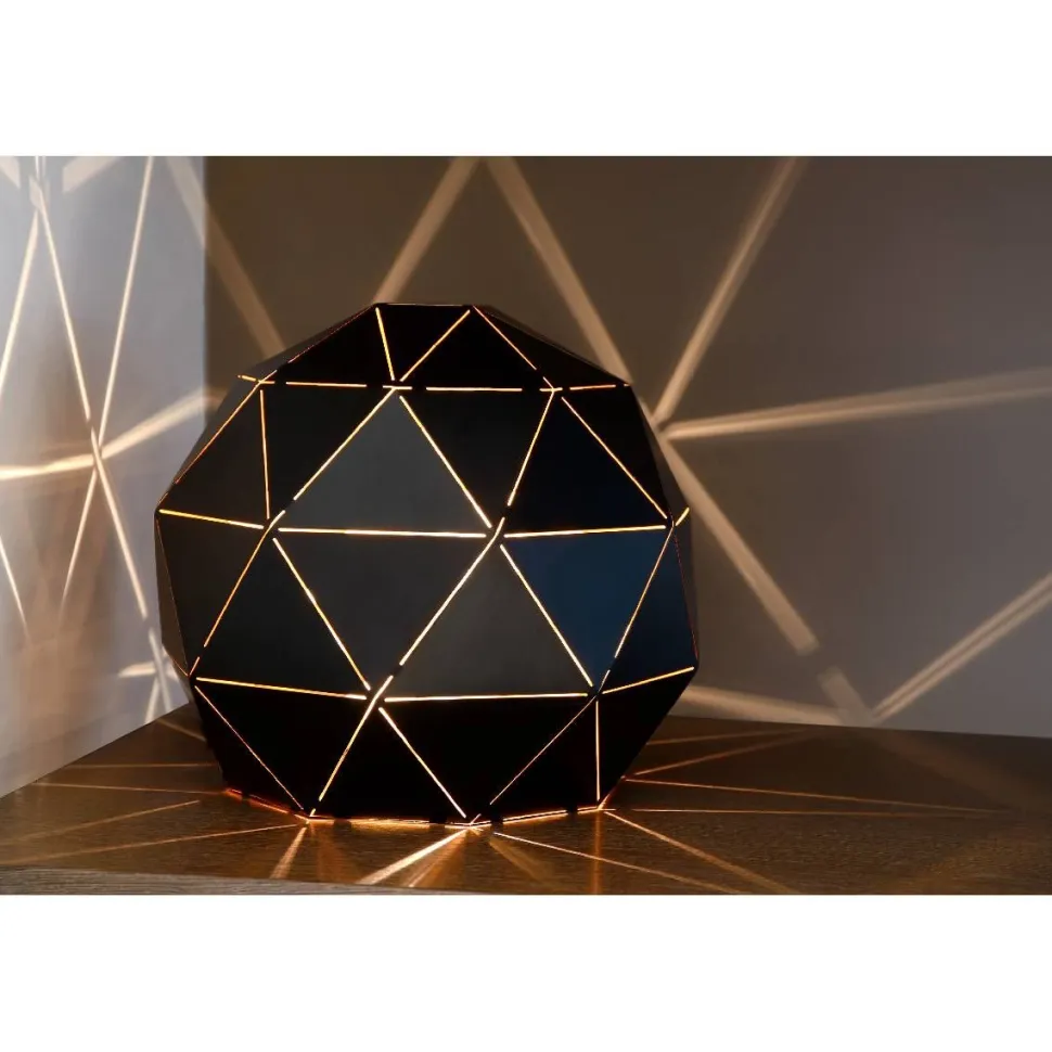 Pöytävalaisin Lucide Otona Ø25x22cm 60W musta