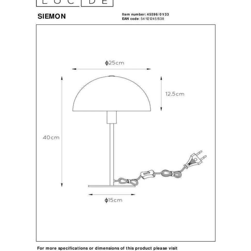 Pöytävalaisin Lucide Siemon 40cm, eri värejä