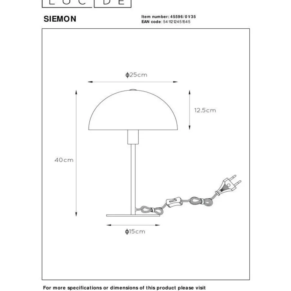 Pöytävalaisin Lucide Siemon 40cm, eri värejä