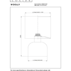 Pöytävalaisin Lucide Woolly, 28cm, 1xE14, eri värejä