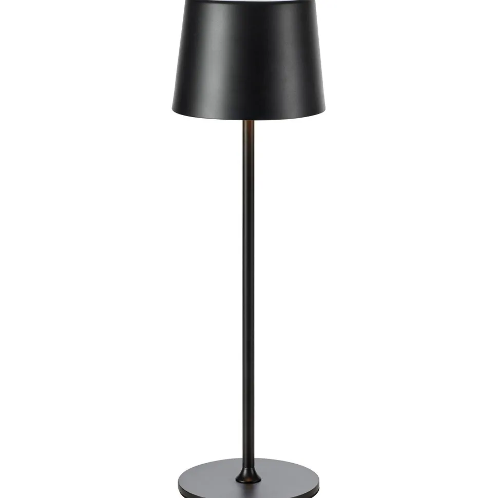 Pöytävalaisin Markslöjd Fiore 38cm IP44 ladattava himmennettävä musta