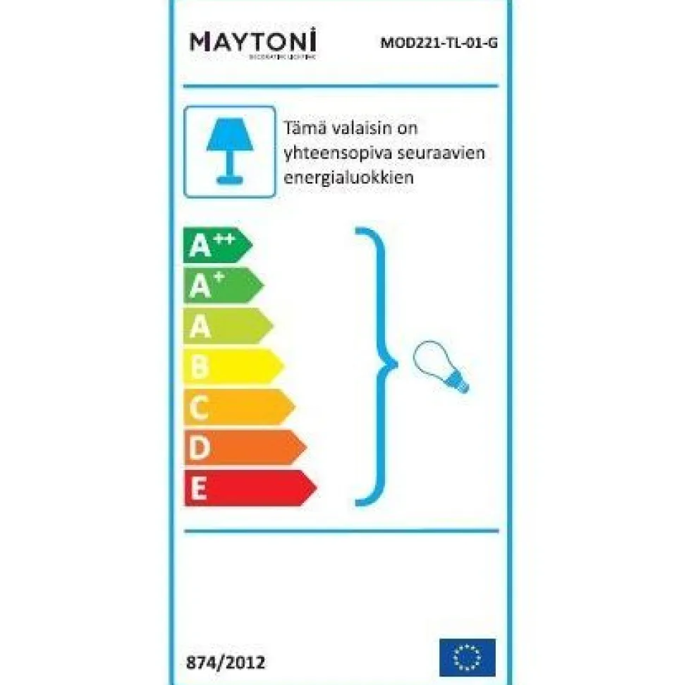 Pöytävalaisin Maytoni Modern Erich mattavalkoinen/kulta