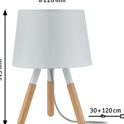 Pöytävalaisin Paulmann Neordic Berit E27 max. 20W White, Wood Fabric, Wood, Metal