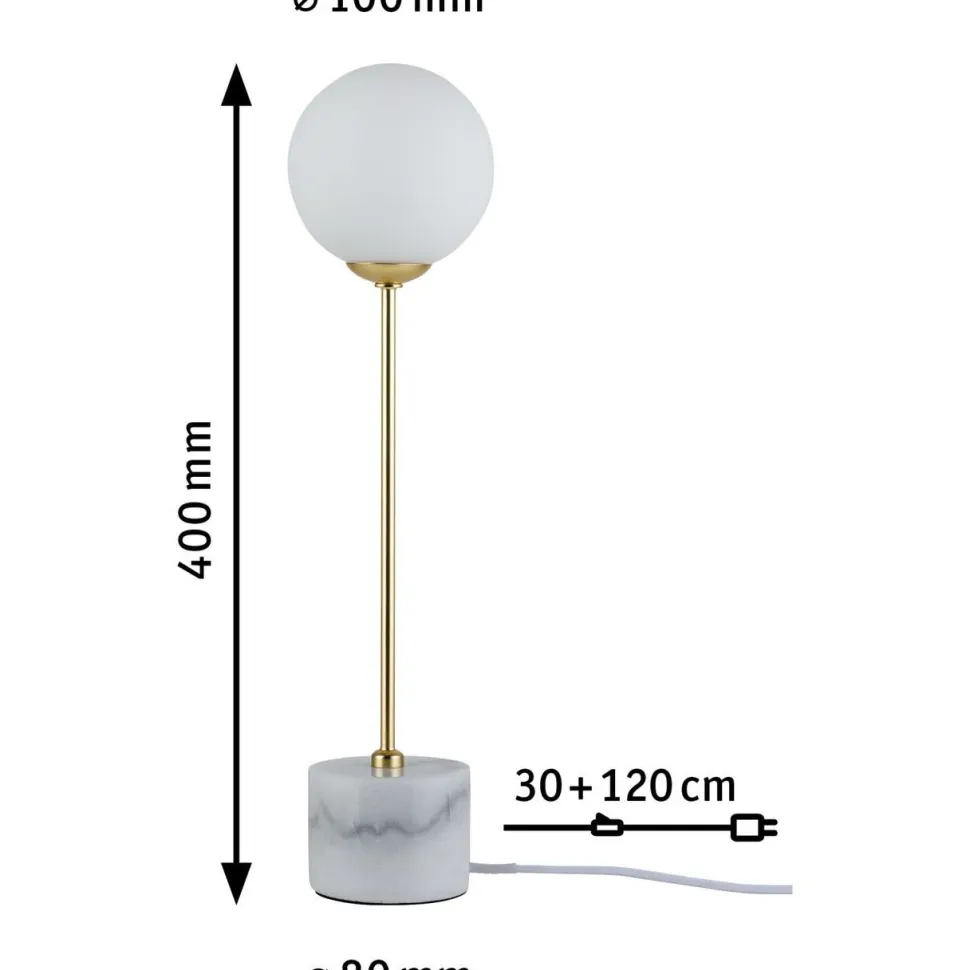 Pöytävalaisin Paulmann Neordic Moa, G9, max.10W, valkoinen/kulta