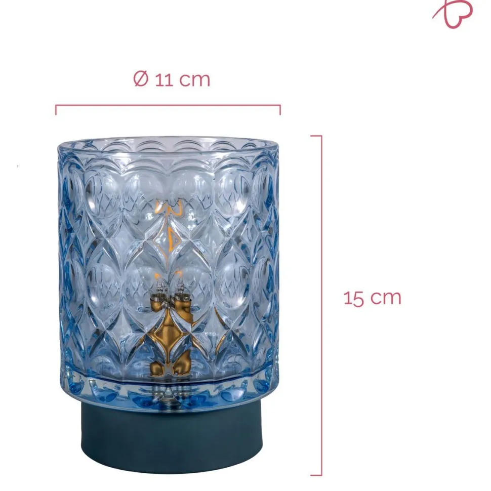 Pöytävalaisin Paulmann Pauleen Chic Glamour, E14, 2700K, jäänsininen