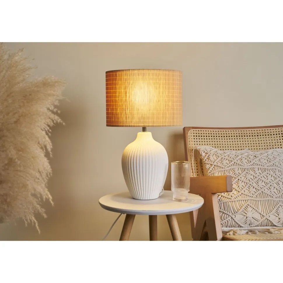 Pöytävalaisin Paulmann Pauleen Timber Glow, E27, beige/valkoinen