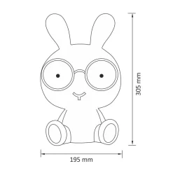 Pöytävalaisin Polux Krolik LED 2,5 W IP20 195x165x305 mm muovi sininen