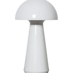 Pöytävalaisin Star Trading Mushroom, ladattava, 28cm, valkoinen