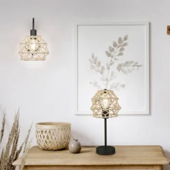 Pöytävalaisin Trio Hive, E27, luonnollinen väri/hamppu