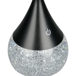 Pöytävalaisin Trio Tembo LED säädettävä värilämpötila RGB glitter musta