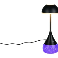 Pöytävalaisin Trio Tembo LED säädettävä värilämpötila RGB glitter musta