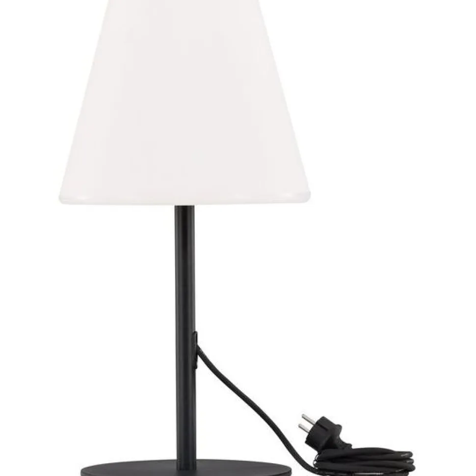 Pöytävalaisin Venture Home Moris, ulkokäyttöön, ø28x52cm, musta/valkoinen