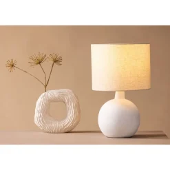 Pöytävalaisin Venture Home Torcello, 32x51cm, valkoinen/beige