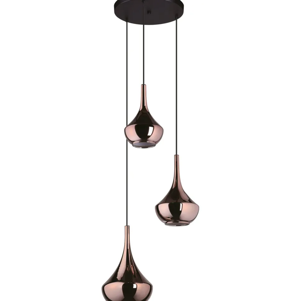 Riippuvalaisin Eglo Almoster 3-osainen Ø55cm 3xE27 maks. 28W/kpl IP20 musta/kupari