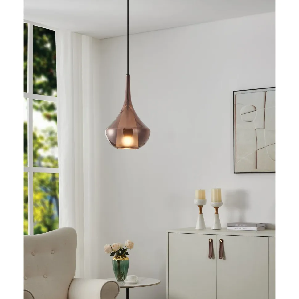 Riippuvalaisin Eglo Almoster Ø25cm E27 maks. 28W IP20 musta/kupari