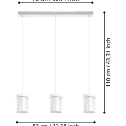Riippuvalaisin Eglo Chiusello-z LED RGB CCT 3-osainen valkoinen