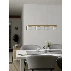 Riippuvalaisin Eglo connect.z Andreas-z, 88cm, 4xLED 3.7W, IP20, valkoinen/puu