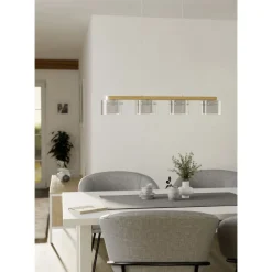 Riippuvalaisin Eglo connect.z Andreas-z, 88cm, 4xLED 3.7W, IP20, valkoinen/puu