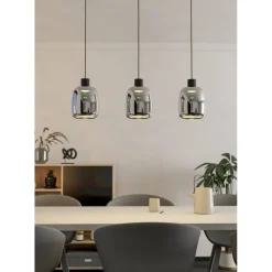 Riippuvalaisin Eglo Molochio-z LED RGB CCT 3-osainen musta