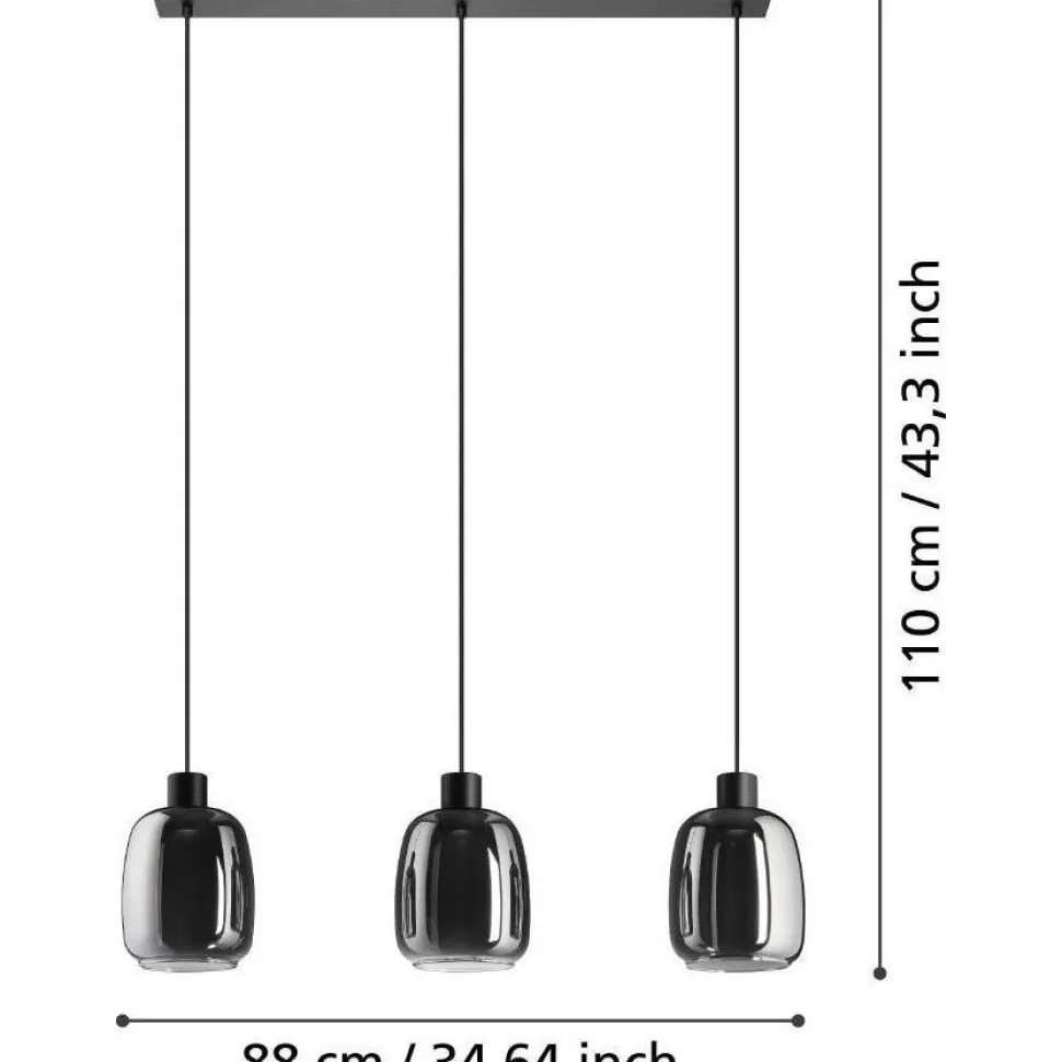 Riippuvalaisin Eglo Molochio-z LED RGB CCT 3-osainen musta