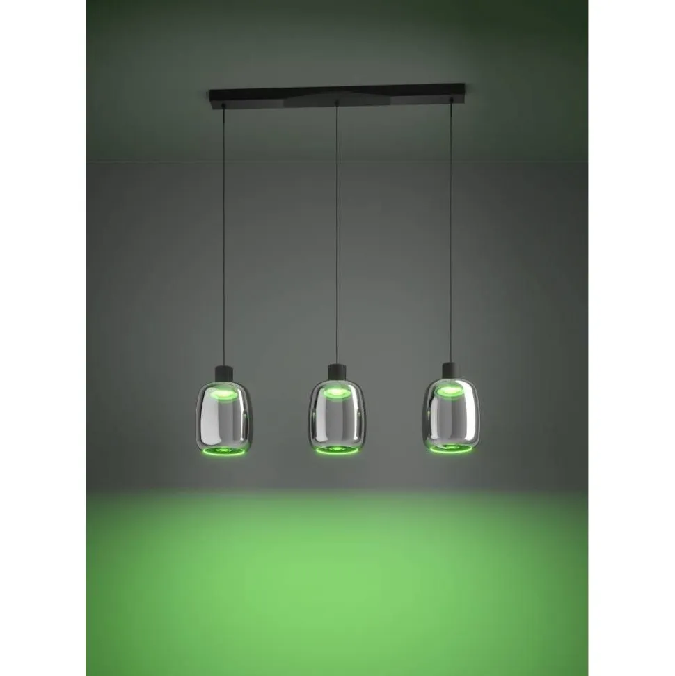 Riippuvalaisin Eglo Molochio-z LED RGB CCT 3-osainen musta