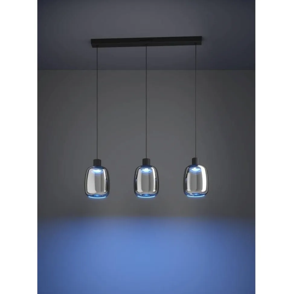 Riippuvalaisin Eglo Molochio-z LED RGB CCT 3-osainen musta