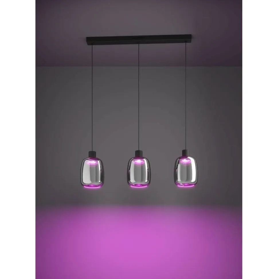 Riippuvalaisin Eglo Molochio-z LED RGB CCT 3-osainen musta