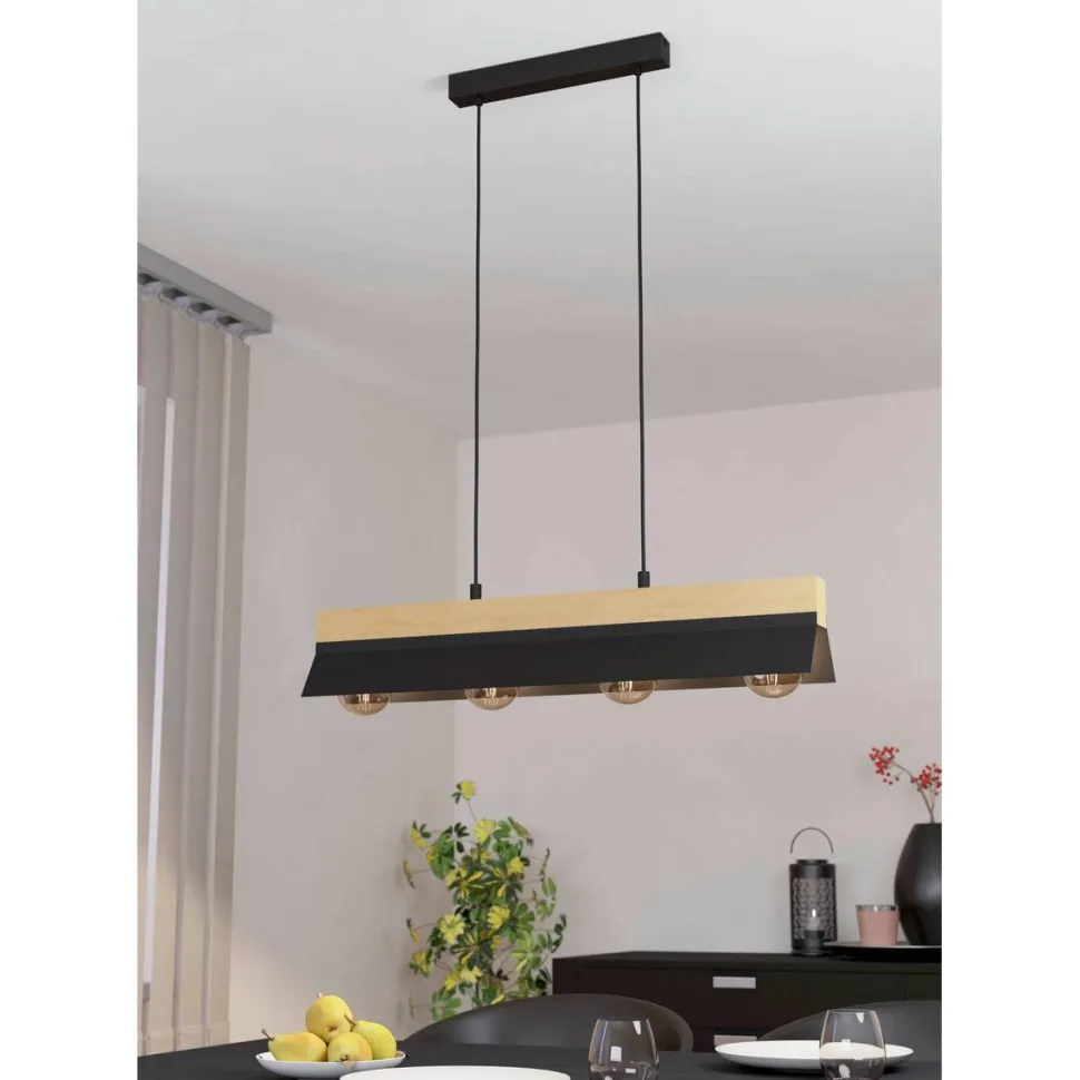 Riippuvalaisin Eglo Tarrafo 4x40W 88x15cm musta/puu