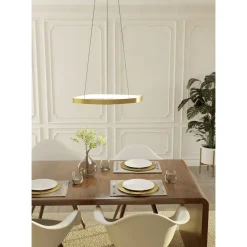 Riippuvalaisin Eglo Vallerosa, Ø58cm, LED, 25.2W, IP20, messinki/valkoinen