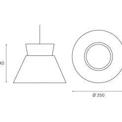 Riippuvalaisin Innolux Kartiot Ø 350x240 mm valkoinen