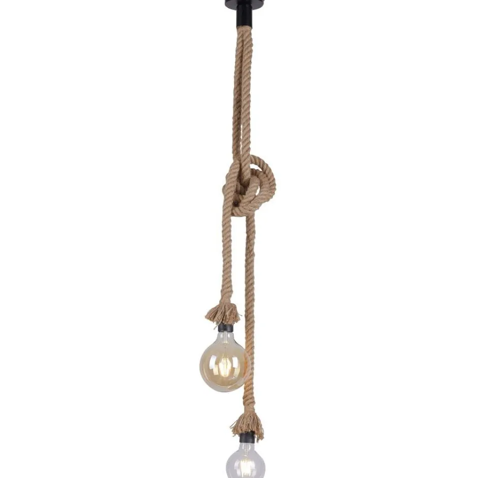 Riippuvalaisin LeuchtenDirekt Rope 2xE27 Ø10 cm beige