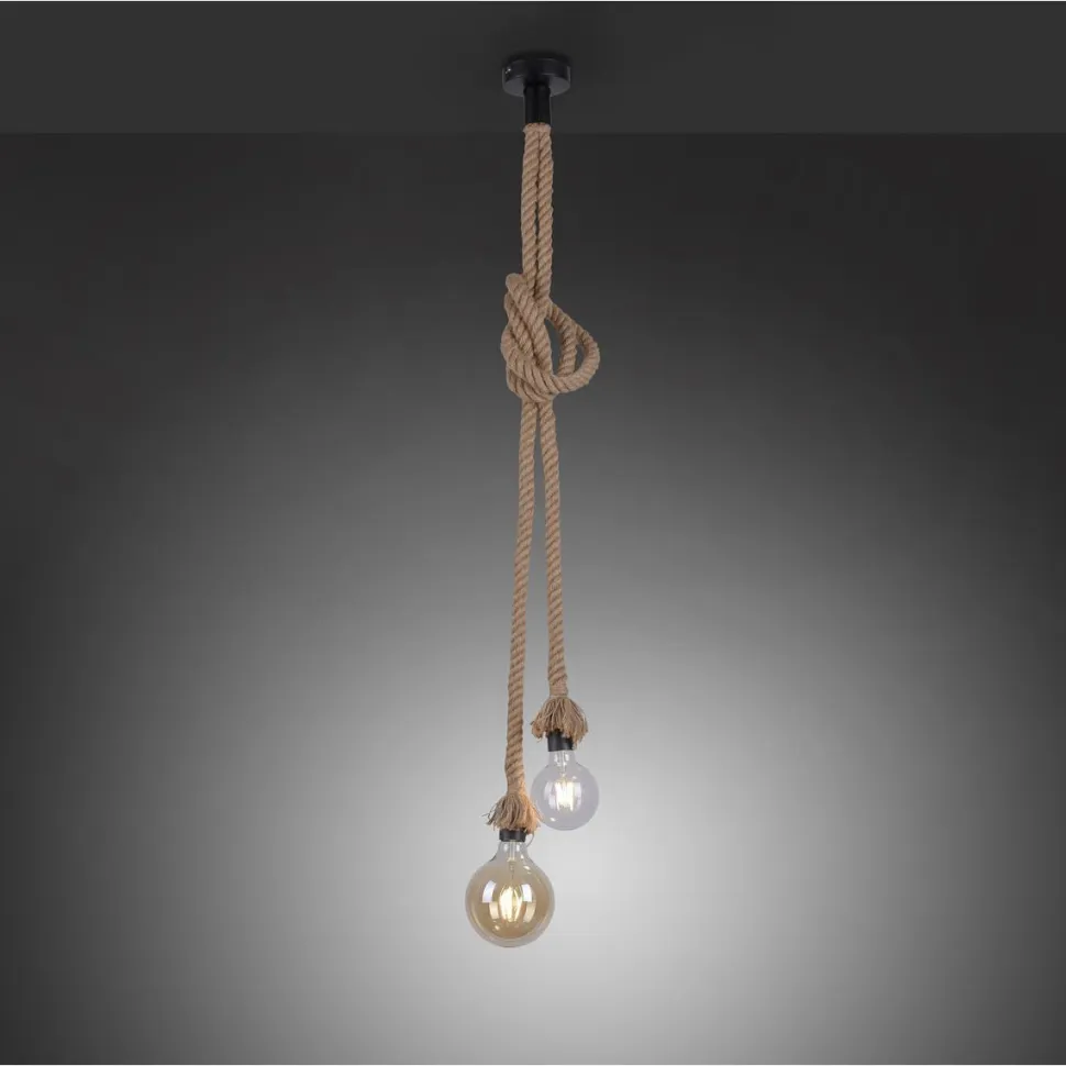 Riippuvalaisin LeuchtenDirekt Rope 2xE27 Ø10 cm beige