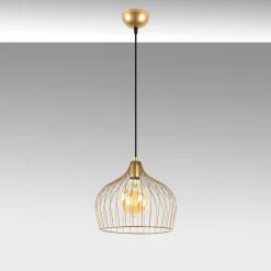 Riippuvalaisin Linento Lighting Bek, Ø30cm, säädettävä korkeus, kulta