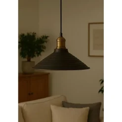 Riippuvalaisin Linento Lighting BK046, ø28cm, E27, max. 40W, IP20, musta