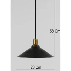Riippuvalaisin Linento Lighting BK046, ø28cm, E27, max. 40W, IP20, musta