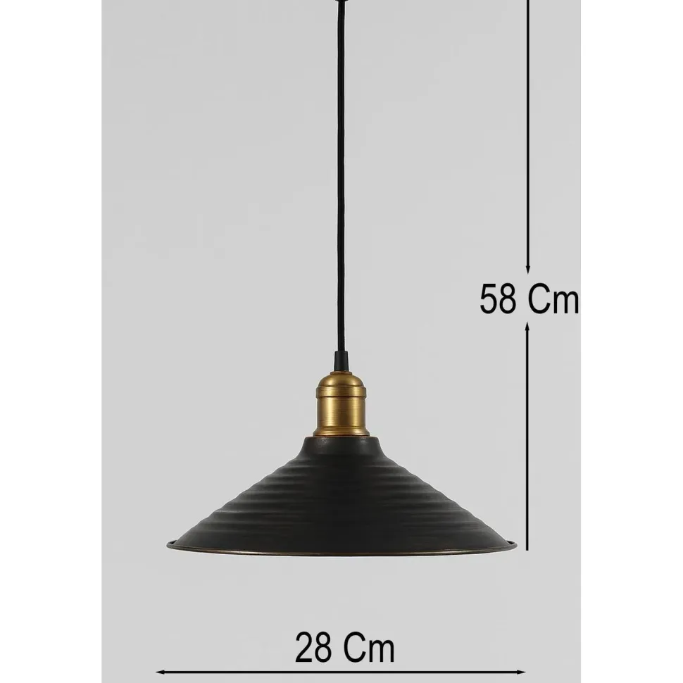 Riippuvalaisin Linento Lighting BK046, ø28cm, E27, max. 40W, IP20, musta