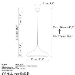 Riippuvalaisin Linento Lighting Eysan 207, Ø35cm, ruskea