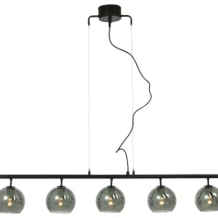 Riippuvalaisin Aneta Lighting Atom, 5-osainen, musta